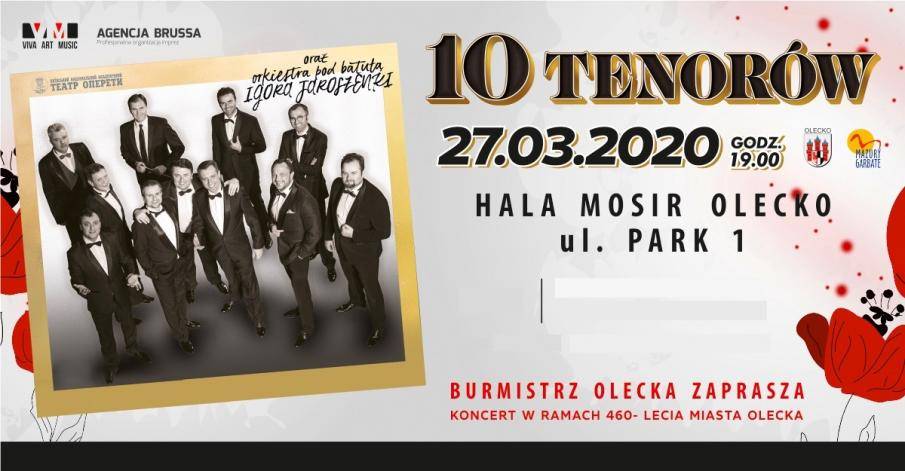 Koncert „10 Tenorów!” w Hali Widowiskowo-Sportowej Lega w Olecku
