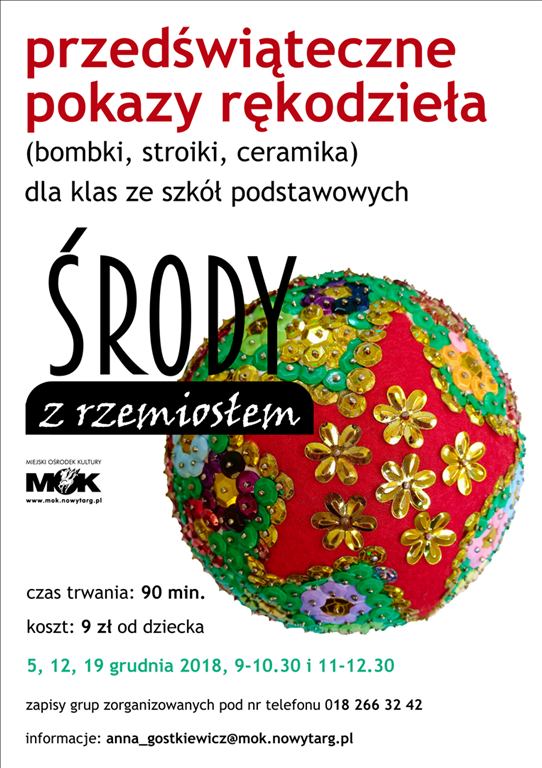 Przedświąteczne pokazy rękodzieła w MOK w Nowym Targu - spotkanie 1