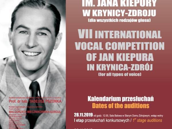 VII Międzynarodowy Konkurs Wokalny im. Jana Kiepury w Krynicy-Zdroju