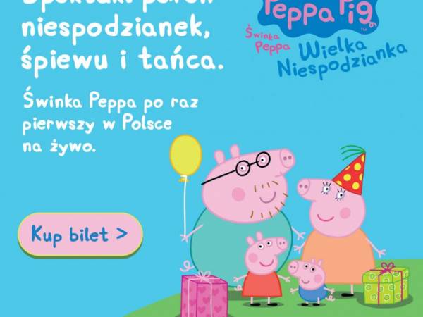 Spektakl „Świnka Peppa i Wielka Niespodzianka” w Koszalinie