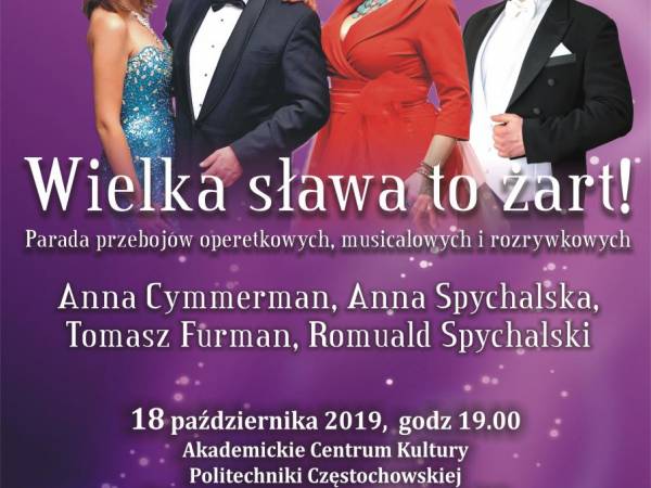 Koncert „Wielka sława to żart” w Akademickim Centrum Kultury w Częstochowie