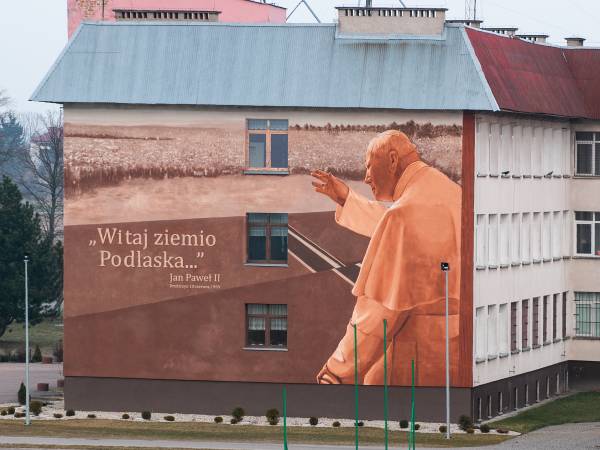 Papieski mural w Drohiczynie Papieski mural w Drohiczynie