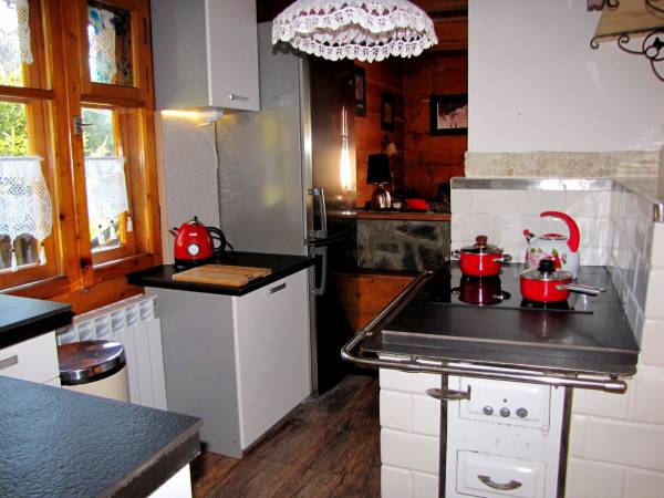 dodatkowa kuchnia na parterze domku ze zmywarką i czteropalnikową płytą indukcyjną— w miejscu: Villa Bajkowa Chata
