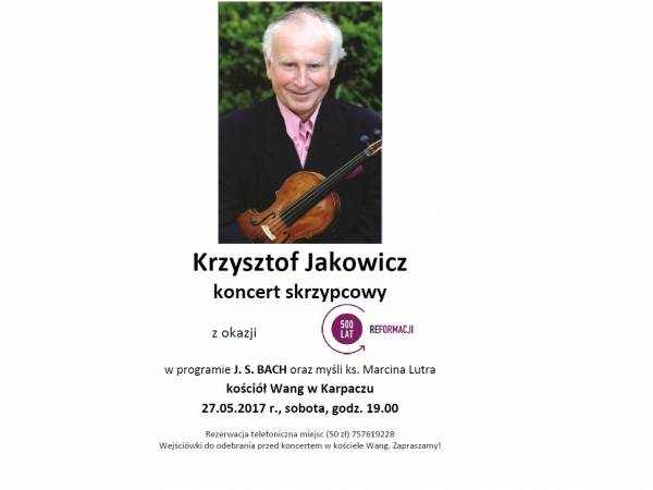 Koncert: Krzysztof Jakowicz w Karpaczu
