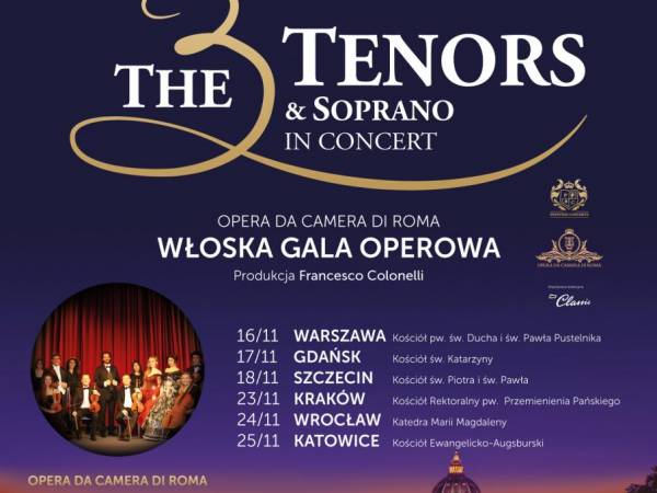 Włoska Gala Operetkowa w Gdańsku: The 3 Tenors & Soprano