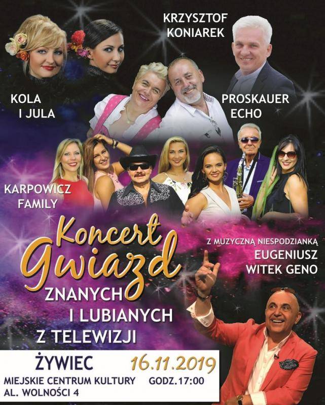 Koncert Gwiazd znanych i lubianych z Telewizji w MCK w Żywcu
