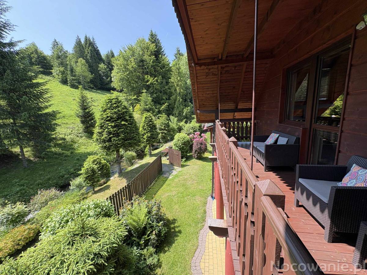 Wakacje w Beskidach nad górskim potokiem.