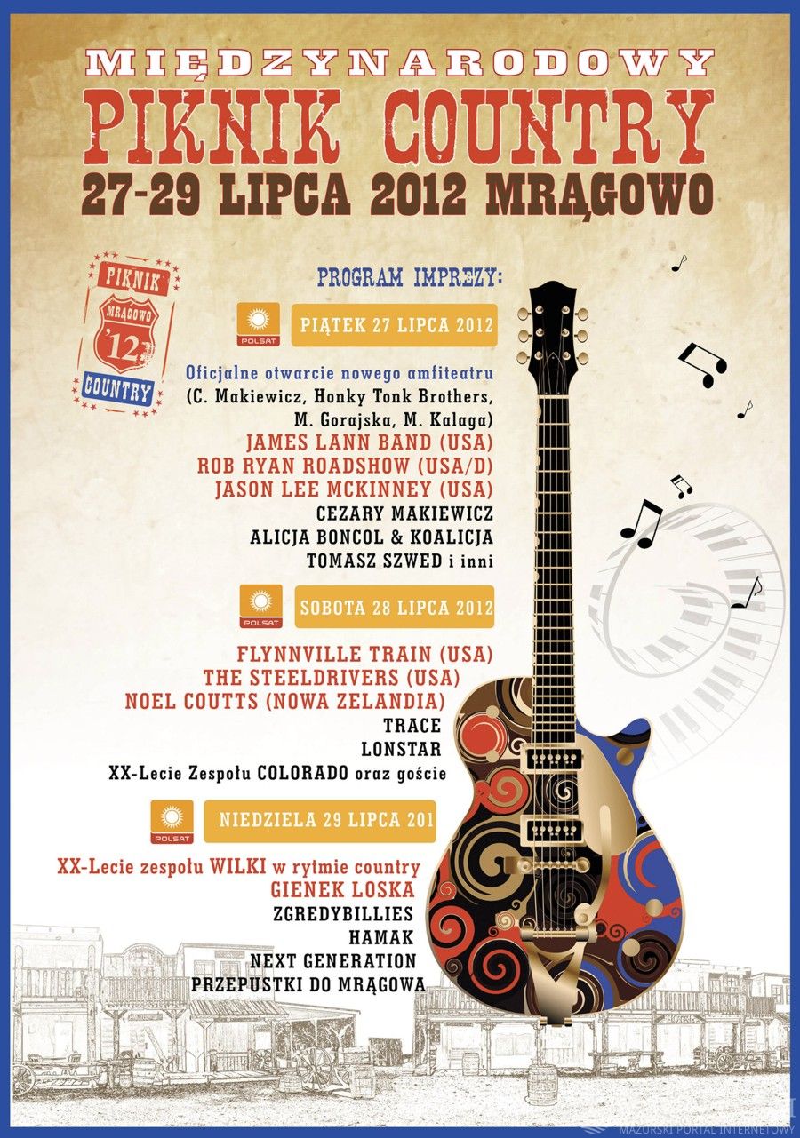 Muzyka Na Festiwalu W Mrągowie Krzyżówka Dziki Zachód w Mrągowie - kowboje i muzyka country, piknik country
