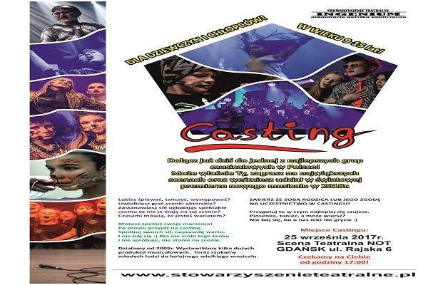 CASTING dla dzieci i młodzieży do grupy musicalowej: Gdańsk
