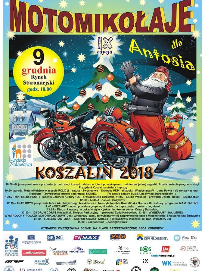 Motomikołaje 2018 - impreza charytatywna w Koszalinie