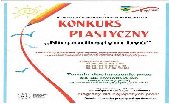 Niepodległym być - konkurs plastyczny w Krokowej