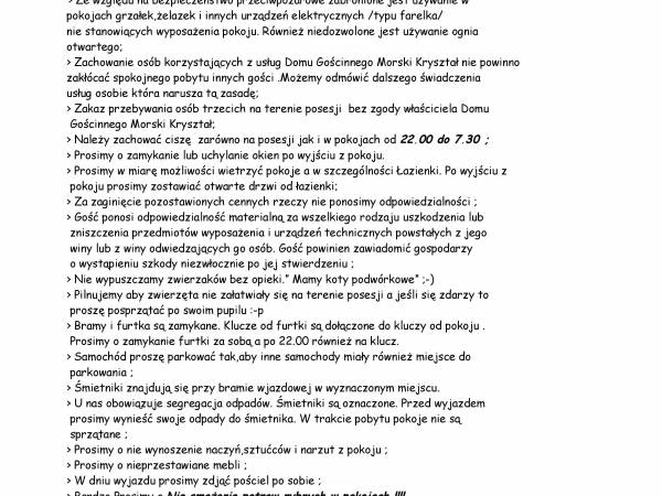 Regulamin Morski Kryształ