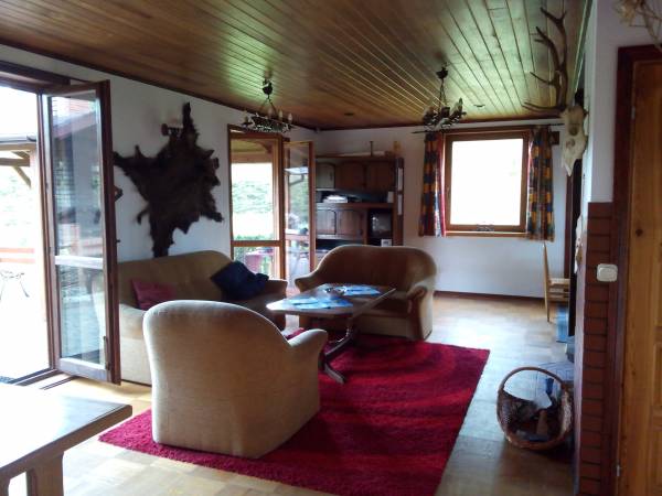 Salon z wyjsciem na taras.