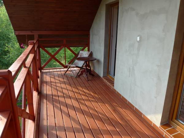 Domek letniskowy "U Agi" w Przezmarku.
Taras górny.