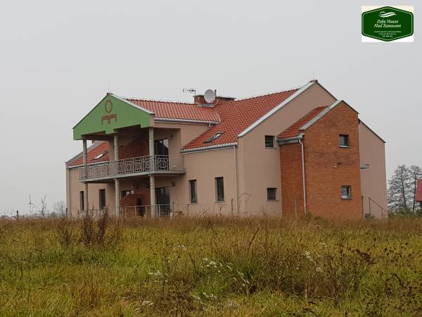 WIDOK BUDYNKU OD JEZIORA