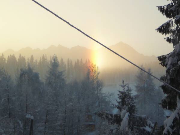 Z okna zimą -25 stopni C.