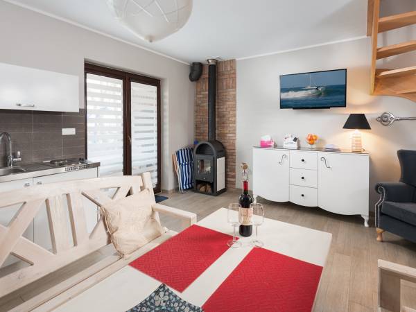 Hallerowka Resort - Władysławowo - salon z aneksem kuchennym