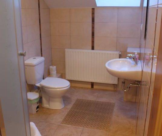 łazienka w pokoju dwuosobowym na korytarzu