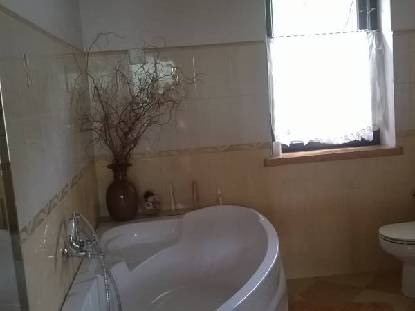 łazienka z dużą wanną i natryskiem