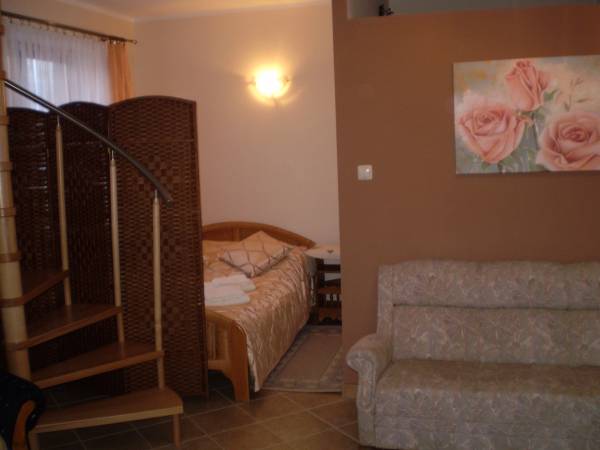 Sypialnia w pokoju dziennym.