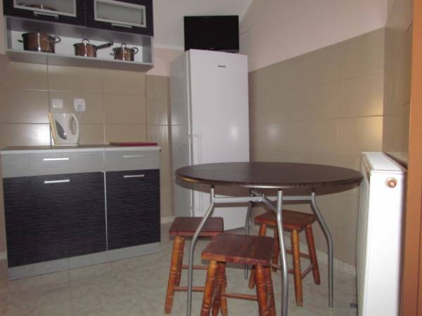 Kuchnia wyposażona w telewizor, kuchenkę mikrofalową, naczynia, lodówkę, piekarnik. Możliwość przygotowania pysznych dań.