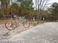 Miłość od pierwszego jeżdżenia - rzeźba w Grzybowie