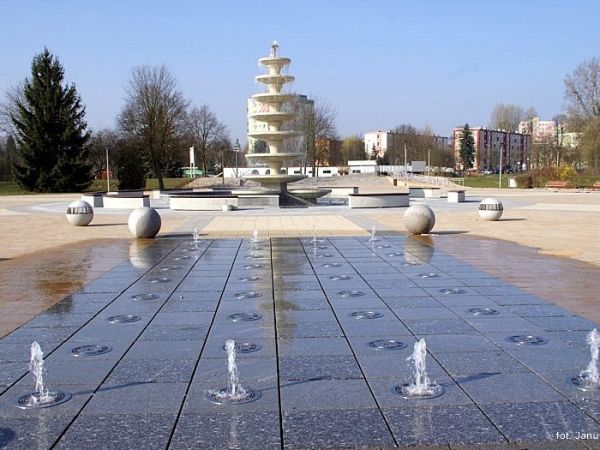 Fontanna na Wyspie w Pile.