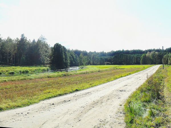 Panorama wsi Czarne oraz malowniczej rzeki Wdy w gminie Kaliska na Kociewiu