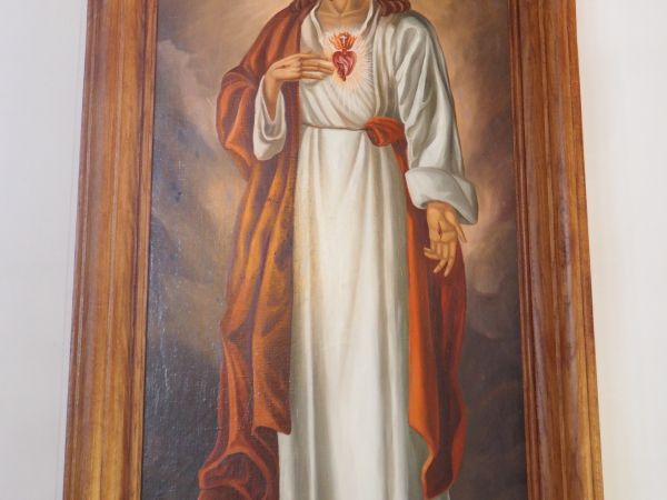 obraz przedstawiający Chrystusa i Najświętsze Serce Jezusowe - ubogacenie kościelne świątyni.