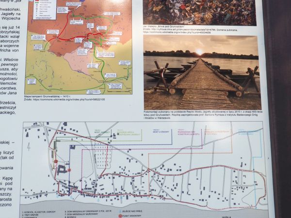 strategia opracowana przez sztab króla Władysława II Jagiełły i słynny most na  Wiśle - w drodze na Grunwald.