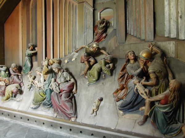 "Rzeż niewiniątek"-to obraz jaki przedstawiony jest w bocznej kaplicy , we wnętrzu Bazyliki .