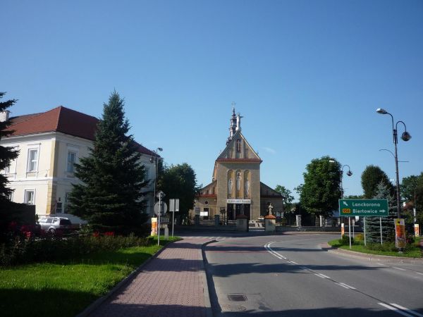 Sułkowice. Centrum miasteczka.