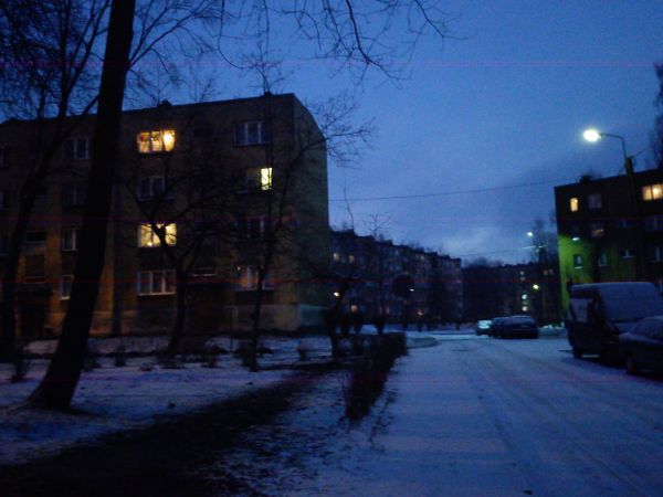 Sosnowiec-Niwka-Ulica Zagłębiowska nocą.