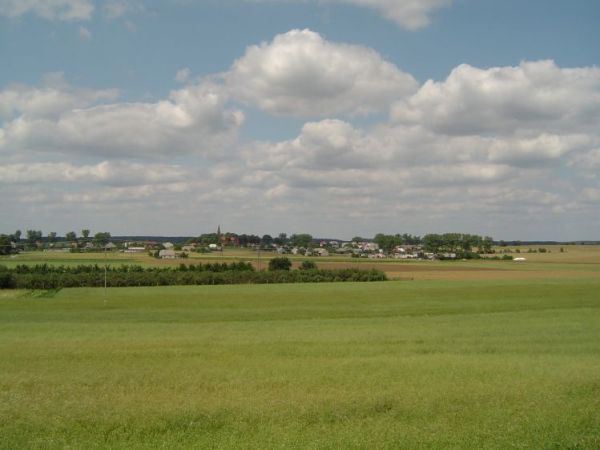 Jadąc od Brodnicy na linii horyzontu...
...położenie geograficzne:  szer.płn.53°20',dł.wsch. 19°29'