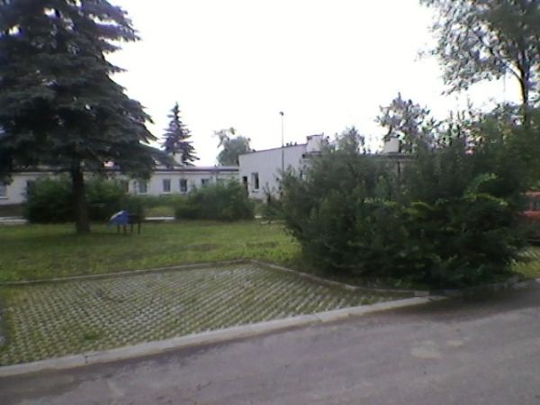 Widok z terenu socjali  na miejscowość