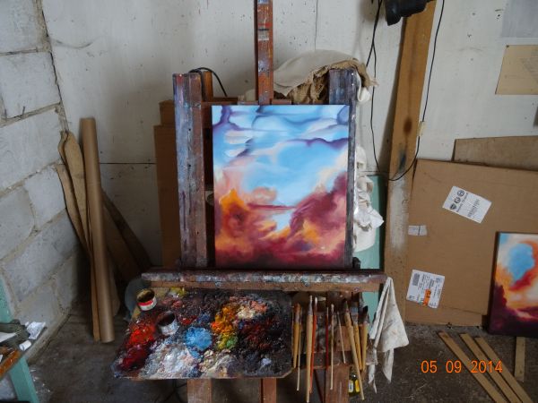 w pracowni i w podręcznym lamusie - technicznym zapleczu artysty malarza p.Tadeusza Masłyka.