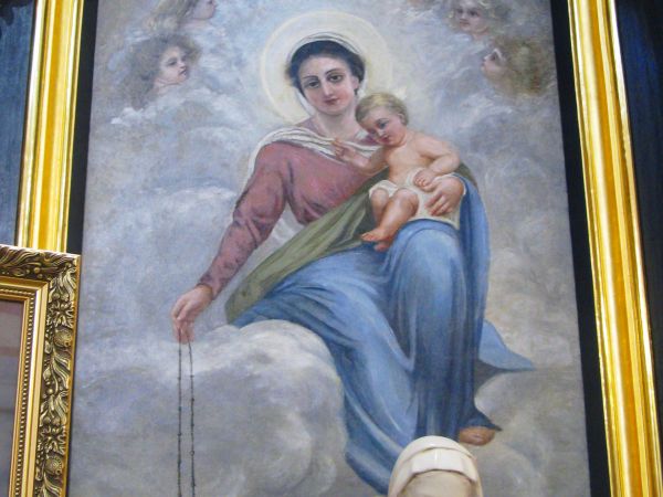 Obraz Matki Boskiej z Dzieciątkiem, z XVIII / XIX wieku.