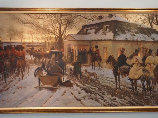 "Napoleon w Smorgoniach" - płótno, obraz prezentowany w dworze Krasińskich.