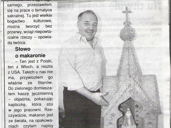 notatka prasowa - tak zapoczątkowana została znajomość twórcy ze studentami Uniwersytetu Trzeciego Wieku w Sanoku, później pozostało tylko skorzystać z jego ser