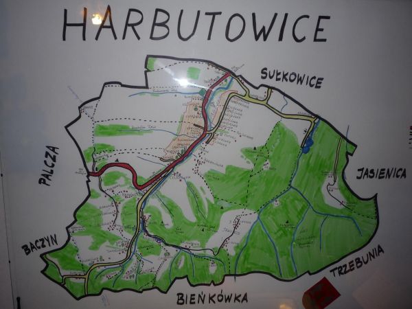 Harbutowice. Plan miejscowości.