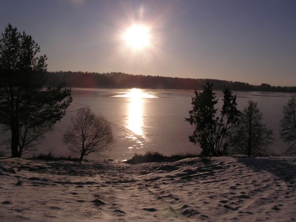 Widok z Patelni nad jeziorem Białym - zima