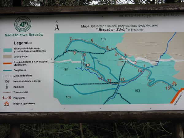 plansze przed wejściem na Ścieżkę przyrodniczo - dydaktyczną "Brzozów - Zdrój".