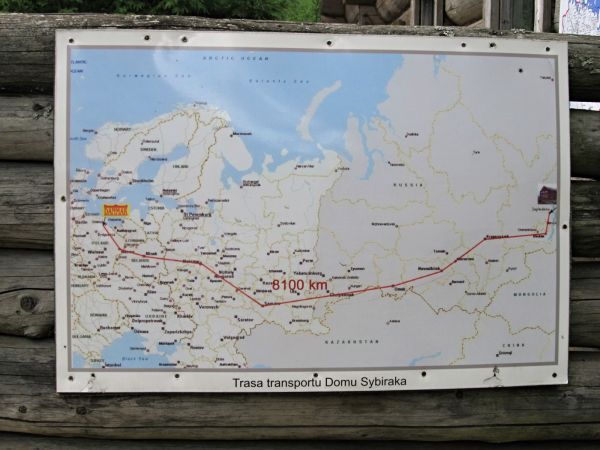 Mapa przebytej trasy Domu Sybiraka