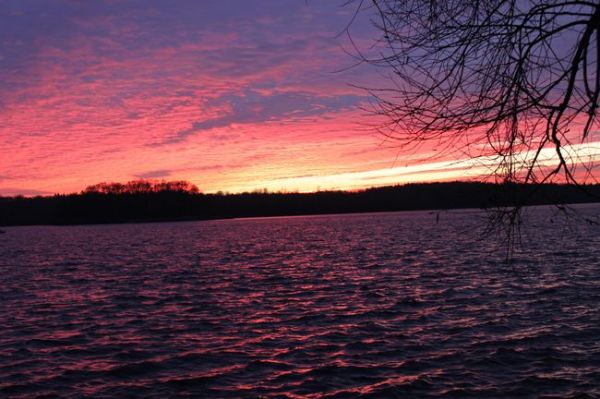 Zachód słońca nad j. Trzesiecko w Szczecinku