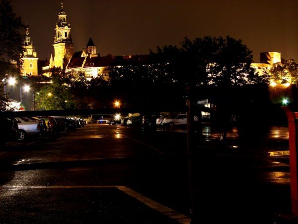 Wawel  nocą, widok od Jubilatu
