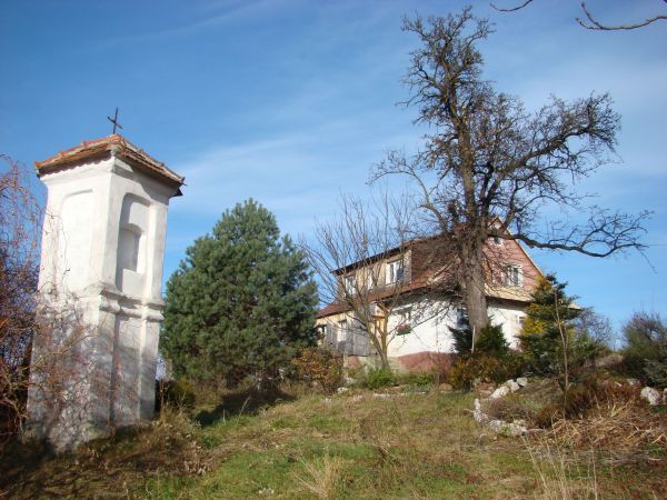 Pierwszy, nowo wybudowany po wojnie dom mieszkalny w Skrzynce.