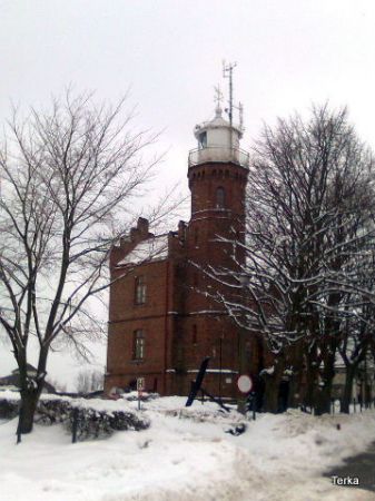 Latarnia morska w Ustce - zimą