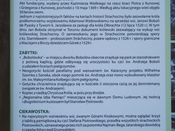 fragment planszy informacyjnej - w centrum wsi, warto poznać dowódcę ordy tatarskiej Najman - Bega, stara to znajomość ale - powiadają, że cenna ! ...