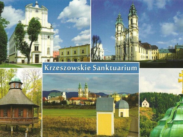 ze zbiorów prywatnych : materiały promujące sanktuarium - po lewej od góry : kościół bracki pw. św. Józefa, barokowy, z polichromią Michała Willmanna  - śląskie
