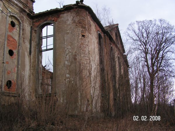 Elewacja boczna kościoła ewangelickiego